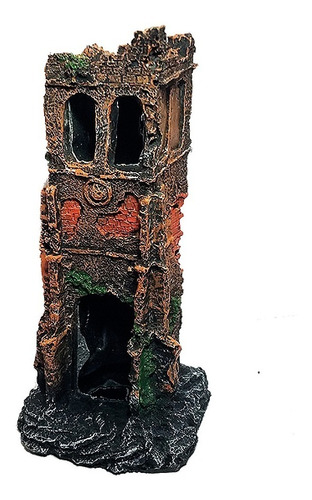 Adorno De Resina Torre En Ruinas 9cm*9cm*20cm M43