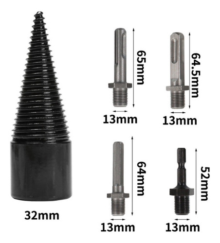 Punta Roscada Cónica De 32 Mm Para Separador De Leña