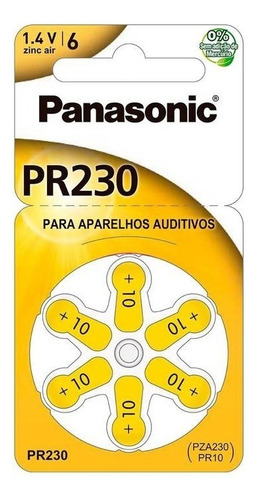 Bateria Auditiva Zinc Air 1,4v 63mah Com 6 Pr-230br/300