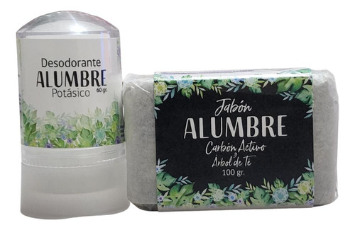 Pack Desodorante Piedra De Alumbre + Jabon Carbon Activado