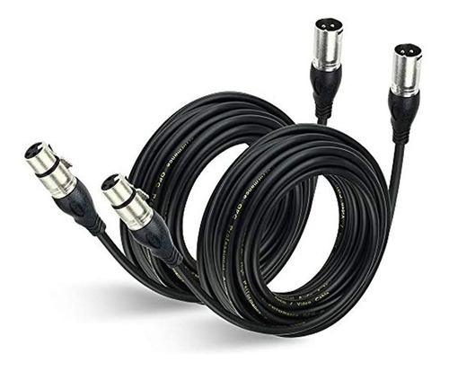 Ebxya Xlr Cable 25 Pies 2 Paquetes - Cable Premium Dmx Cable
