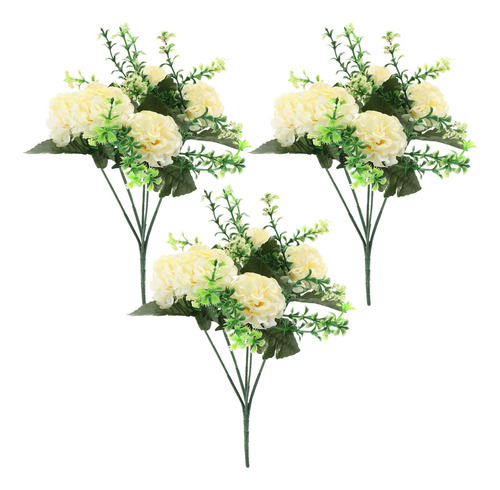 3 Flores Artificiales De Hortensia: Hortensia De Simulación