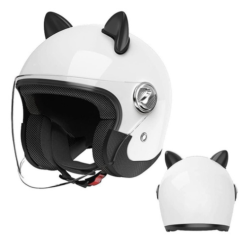 Casco Motocicleta Con Orejas Gato Para Adultos