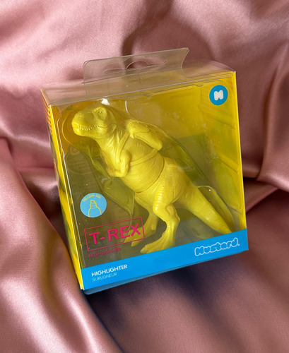 Resaltador Divertido De Dinosaurio T-rex Amarillo Mustard