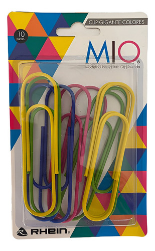 Cajita 10 Clips Gigantes Colores Color Blanco