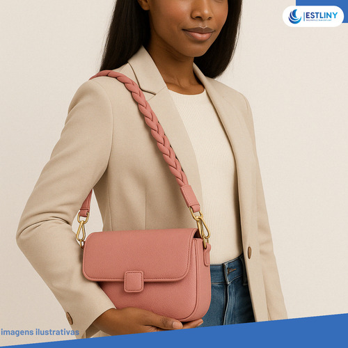 Bolsa Feminina Pequena De Ombro Transversal ajustável Tiracolo com Alça De Mão bolsas modernas Cor Rosa