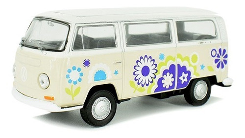 Volkswagen Combi Bus T2 Flores 1972 Welly Escala 1/32 Nuevo