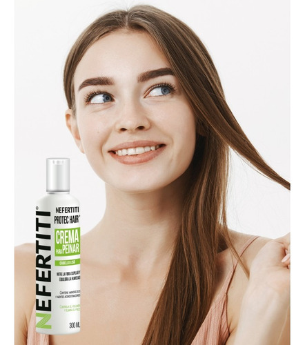 Crema Para Peinar Cabello Liso 300ml Nefertiti Kit 3 Piezas