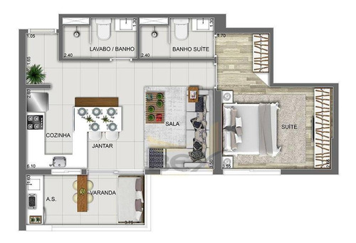 Imagem 7 de 30 de Apartamento De 2 Dormitórios Sendo 1 Suíte À Venda, 53 M² Por R$ 517.000,00 - Alphaville Empresarial - Barueri/sp - Ap0711
