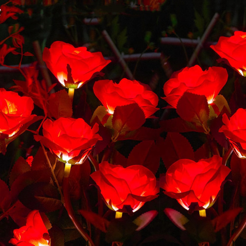 Luz Solar De Jardín Con Forma De Flor Para Exteriores, 2 Uni