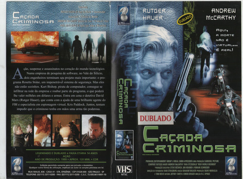 Caçada A Um Criminoso - Consulte Rutger Hauer Robert Duvall (Usado)