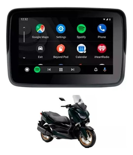 Navegador Gps Moto Carplay Android Auto Xmax250 Preto América Do Sul