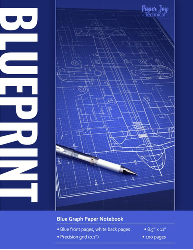 Libro: Blueprint: Caderno De Papel Milimetrado Azul: Para Es