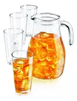 Comprar Jarra Y Vasos De Vidrio Crisa, Juego Set Jarra Y Vasos 5pz