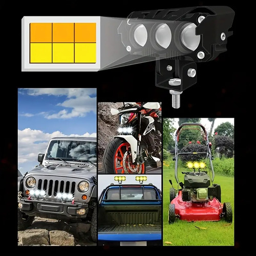 2pzs Faros Auxiliares 3 Modos Doble Color Led Para Auto Moto
