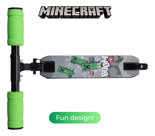 Patinete Minecraft De 2 Ruedas Con Ruedas Iluminadas, Plegab