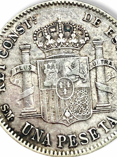 Moneda Plata España 1 Peseta 1900 Ley 0.835 Rey Alfonso Xiii