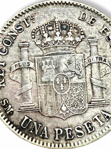 Moneda Plata España 1 Peseta 1900 Ley 0.835 Rey Alfonso Xiii