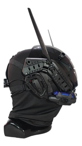 Máscara Cyber Punk (techie Blue) Para Cosplay Con Luz Led