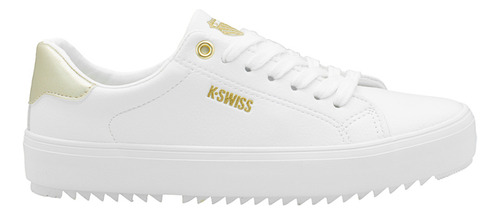 Tenis K-swiss Moda Color Blanco Oro Para Mujer Super Comodos