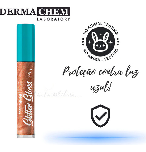 Gloss Glitter Labial Jelly Serena Brilhante Dermachem Cor Nude