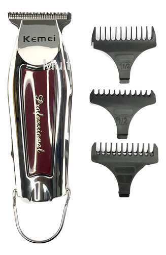 Kit Kemei 9163 Acabamento + Km 1102 Shaver Cor Prata