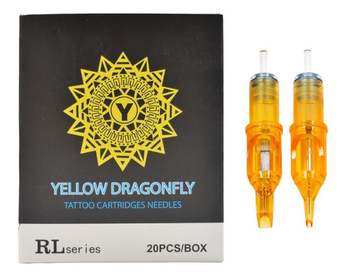 Caja Cartuchos Tattoo Yellow Dragonfly Línea 1211 Rl