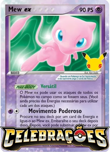 Carta Pokemon Mew Ex + 25 Cartas