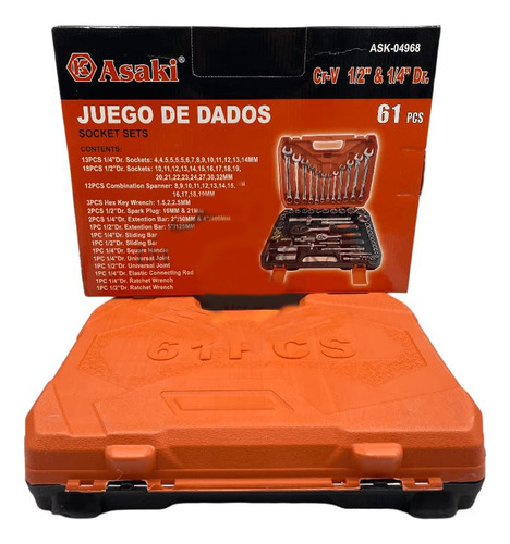 Juegos De Dados Asaki-04967 De 61 Pcs