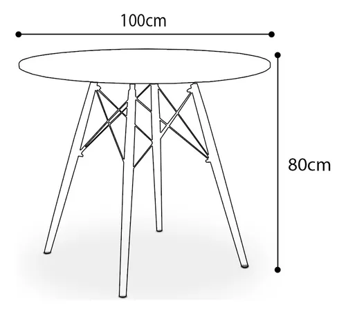 Mesa redonda blanca 100cm diámetro Eames