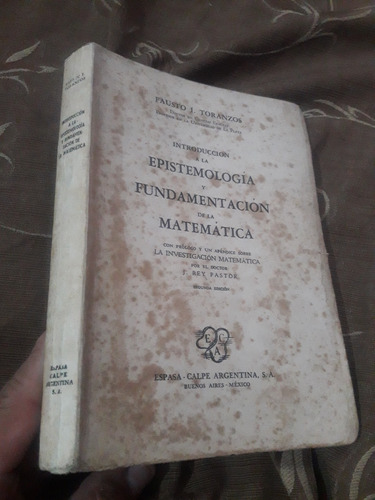 Libro Epistemología Y Fundamentos De La Matemática Toranzos
