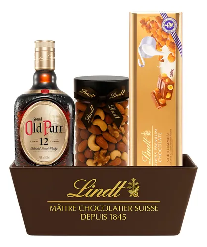 Cesta Presente Whisky Old Parr Chocolate Lindt E Castanha