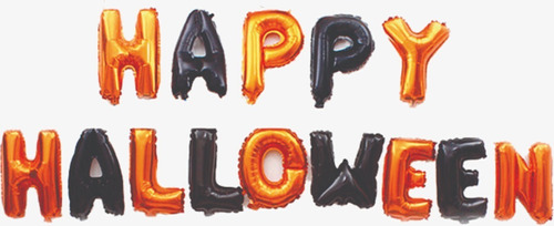 50 Globos Latex Halloween + Letras Halloween