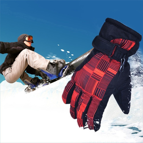 Guantes Termicos Impermeables Cubre Muñeca Rojo Celeste Frio