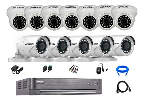 Cámaras Seguridad Kit 12 Full Hd 720 + Cable Vigilancia P2p