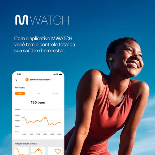 Smartwatch Multi M2r 1,43 Amoled Proteção Ip67 Preto - Wr206