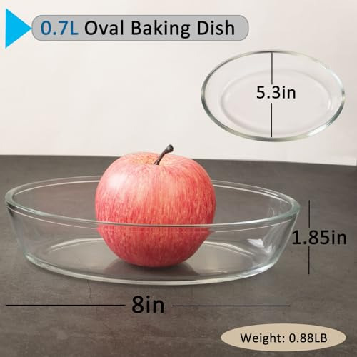 Plato Para Hornear De Vidrio De 0,7 L Para Horno, Cazuela De