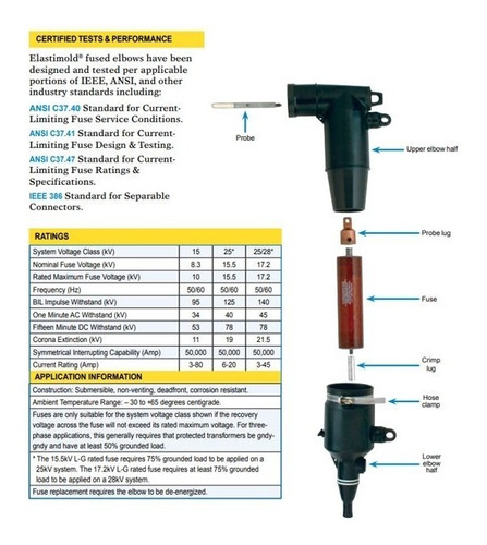 Elastimold Codo Porta Fusible Transformador Pedestal 