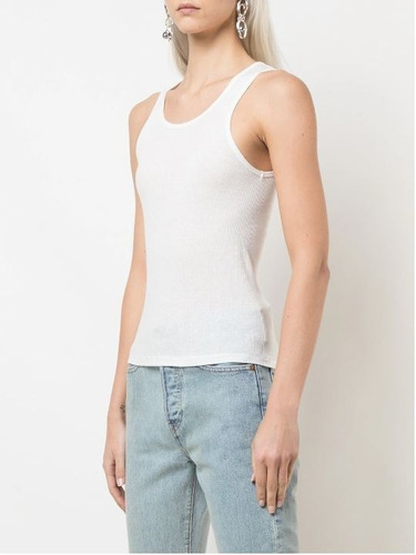 Imagen 4 de 5 de Camiseta Esqueleto Blanco Manga Sisa Acanalada