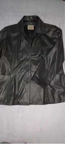 Campera De Cuero Negra.xl Mujer. Marca Crayon. Oportunidad!!