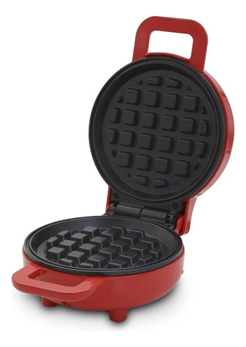 Mini Wafflera Eléctrica Roja Antiadherente Home Elements