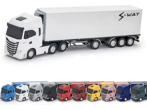 Caminhão Carreta Iveco + Empilhadeira Brinquedo Infantil Miniatura