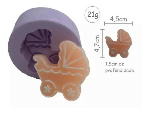 Molde Forma Silicone Carrinho De Bebe