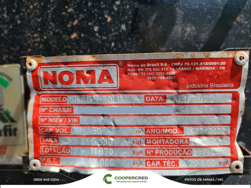 Carreta Bicaçamba 2022 Noma 30m³ Revisada 4 Eixos