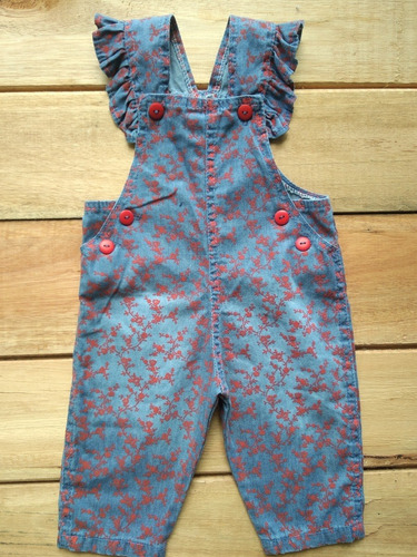 Jardinero Tiki Jeans Verano Beba Infantil  Talles 0 Al 4