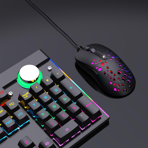 Ratón De Juego Rgb Negro Con Cable Y Diseño Hueco
