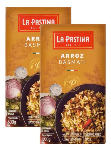 Arroz Indiano Basmati La Pastina Kit Com 2 Unidades 500g