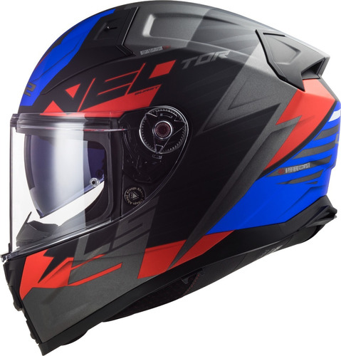 Capacete Ls2 Vector Ii Absolute Preto Vermelho Azul Fosco