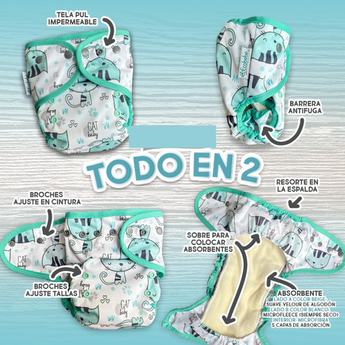 Pañales Ecológicos De Tela Ecobebe | 6 Pack (elije Modelos)
