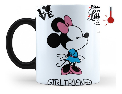 Imagen 2 de 7 de Taza Mágica Pareja Mickey Minnie + Gorras